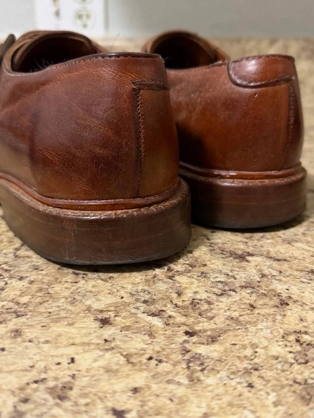 Allen Edmonds Lubbock 9 D Brown Leather Monk Strap Dress Shoes USA 8032 Oxfords